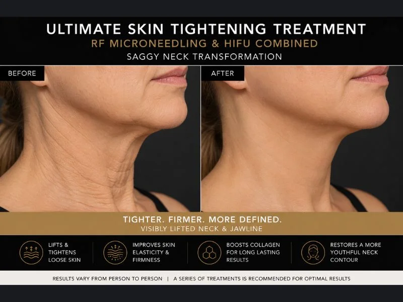 before and after Ultimate skin tightening treatment Epsom
